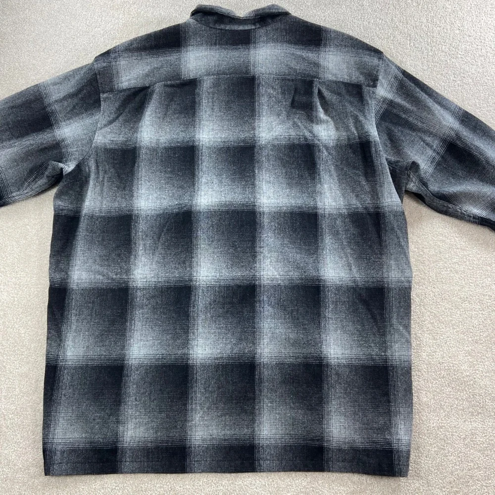 Pendleton Board Shirt Mens 4XT Grey Black Wool Shadow Plaid Flannel Button Up